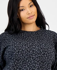 Id Ideology Plus Animal-Print Crewneck Sweatshirt, Macy's Exclusive