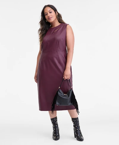 I.n.c. International Concepts Plus Size Mixed-Media Dress, Macy's Exclusive