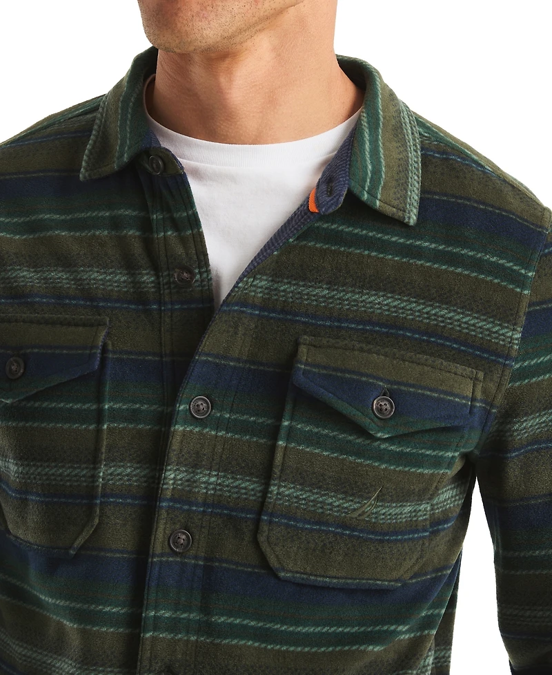Nautica Men's Printed Polar Long Sleeve Shirt