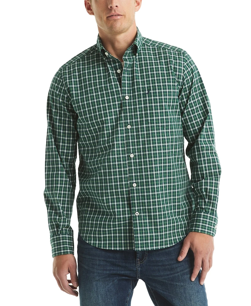 Nautica Men's Plaid Pattern Button-Down Shirt