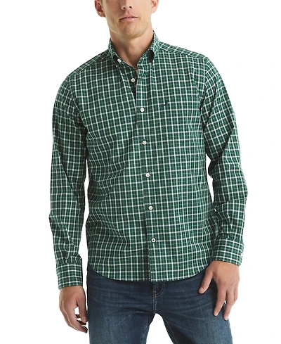 Nautica Men's Plaid Pattern Button-Down Shirt