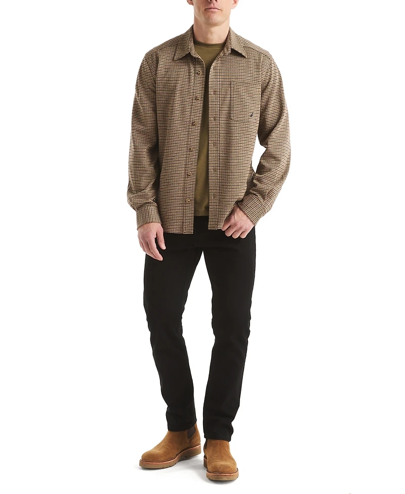Nautica Men's Houndstooth Long Sleeve Shirt