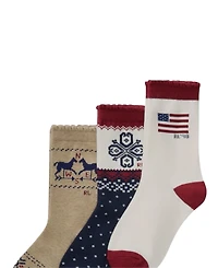 Polo Ralph Lauren Little and Big Girls 3-Pack Holiday Americana Socks