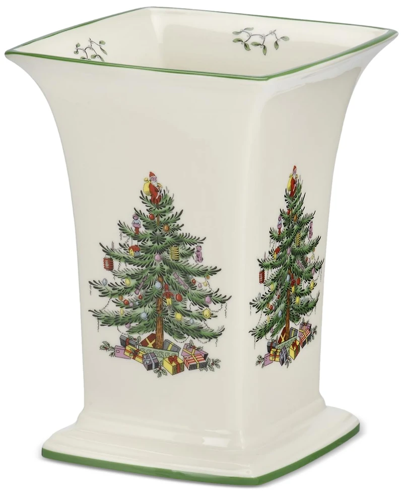 Spode Christmas Tree Square Vase, 8"