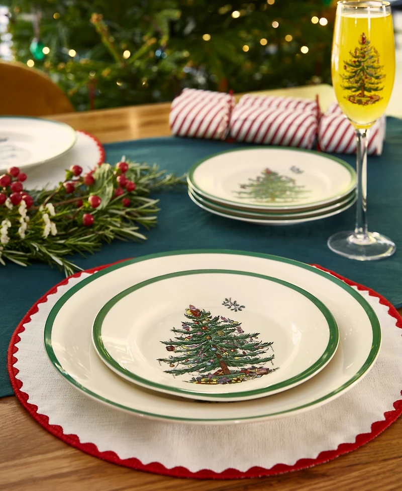 Spode Christmas Tree Bread & Butter Plates, Set of 4