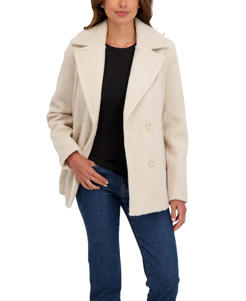 Sebby Collection Women's Boucle Pea Coat