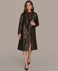 Donna Karan New York Women's Double Breasted Belted Trench Coat