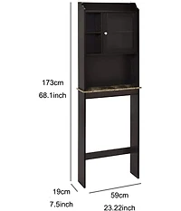 Vanirror Over Bathroom Storage Cabinet with Adjustable Shelves, Espresso Bathroom Space Saver Organization Cabinet