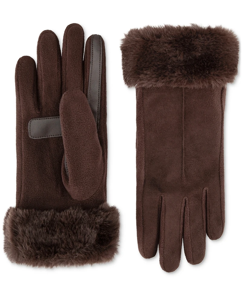 Isotoner Signature Women's Mya smartDRI Faux-Fur Cuff Gloves