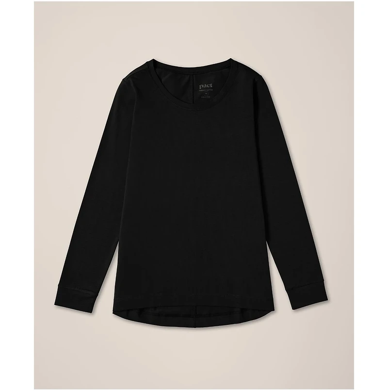 Pact Luxe Stretch Jersey Swing Long Sleeve Tee