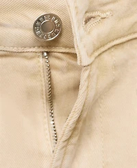 Mango Women's High-Waisted Pockets Denim Shorts