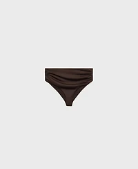 Mango Women's High-Waisted Draped Bikini Bottom
