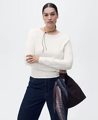 Mango Women's Fine-Knit Fitted Sweater