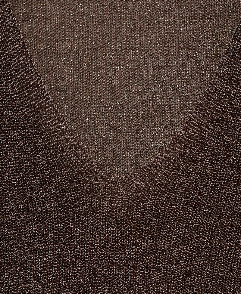Mango Women's V-Neck Lurex Sweater