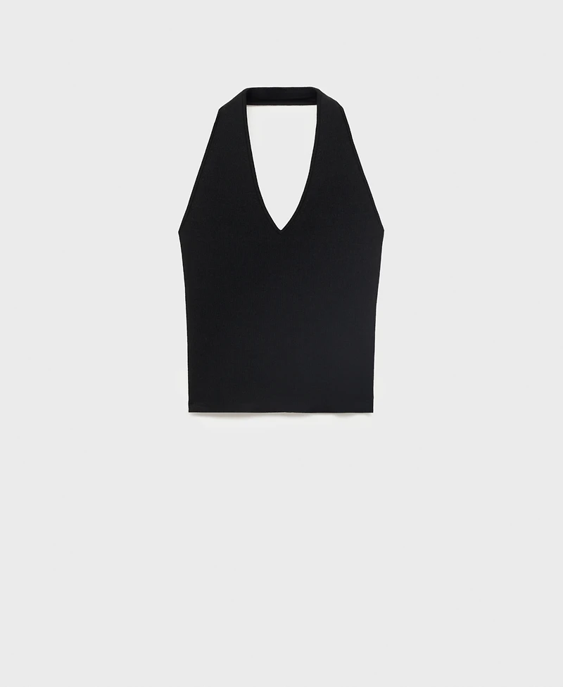 Mango Women's Ribbed Halter-Neck Top