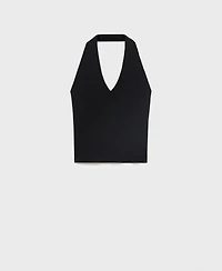 Mango Women's Ribbed Halter-Neck Top