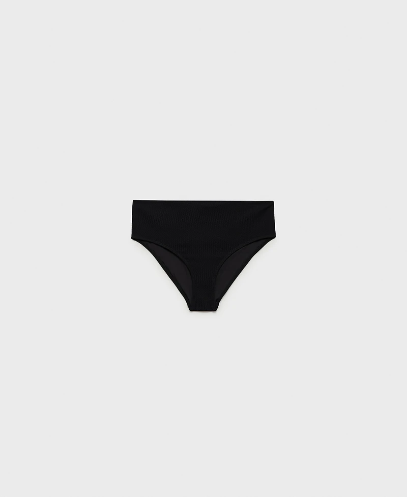 Mango Women's Ribbed High-Waisted Bikini Bottom