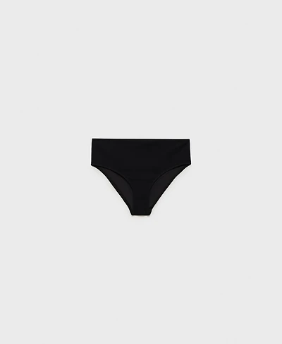 Mango Women's Ribbed High-Waisted Bikini Bottom