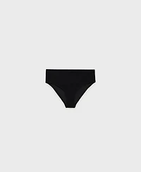 Mango Women's Ribbed High-Waisted Bikini Bottom