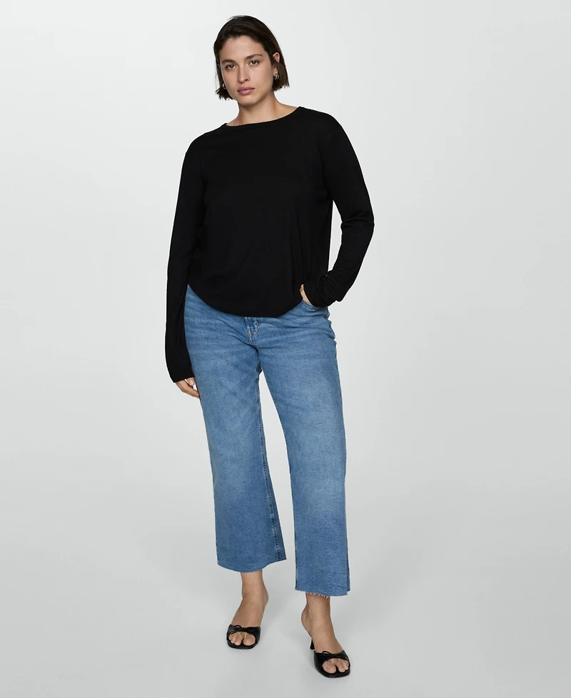 Mango Women's Wool-Blend Round-Neck Sweater