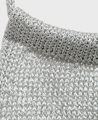 Mango Women's Halter-Neck Lurex Knitted Top