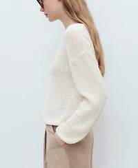 Mango Women's V-Neck Knit Sweater