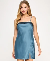 Seni & Cade Juniors' Front Slit Skirt Short Dress