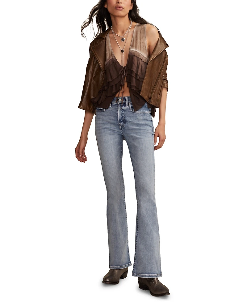 Lucky Brand Women's Ruffle Flyaway V-Neck Tank Top