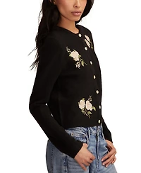 Lucky Brand Women's Cloud Soft Embroidered Crewneck Cardigan