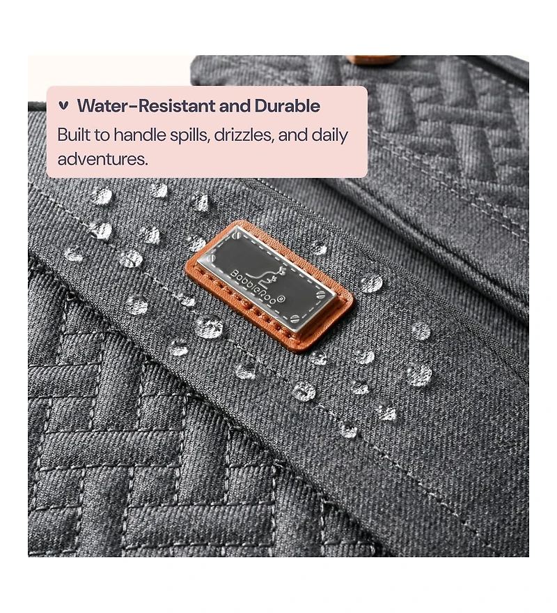 BabbleRoo Kids Diaper Bag Backpack Versatile Travel Mummy with Changing Pad & Accessories, Light Gray