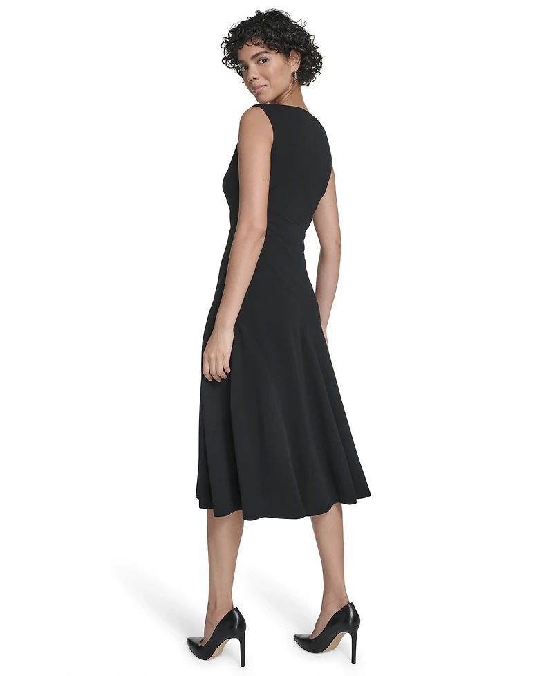 Calvin Klein Women's Seamed Boat Neck Midi Dress