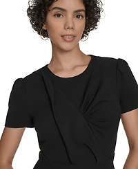 Calvin Klein Women's Short Sleeve Ruched Midi Dress