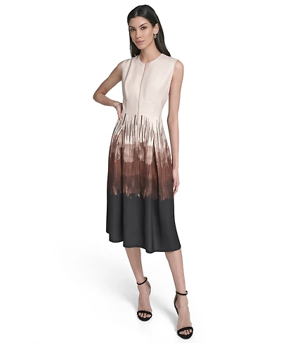 Calvin Klein Women's Placement Print Sleeveless Midi Dress