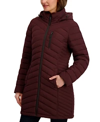 Nautica Women's Hooded Water-Resistant Puffer Coat
