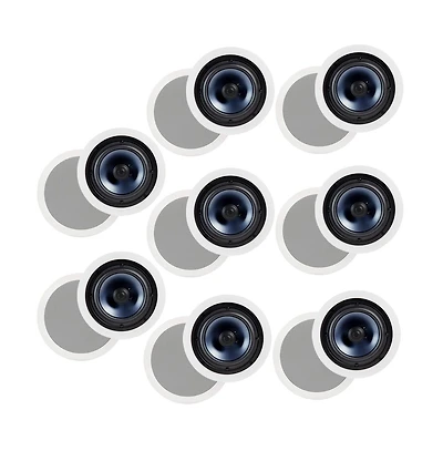 Polk Audio RC80I 2 Way In Ceiling Speakers - 8 Pack (White)