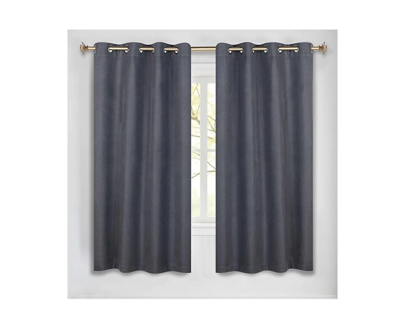 Superior Nyan 100% Blackout Machine Washable Curtains, Set of 2 Panels