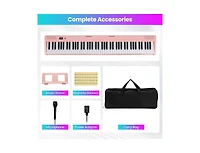 Akiudex 88-Key Foldable Digital Piano with Bag Microphone and Music Stand