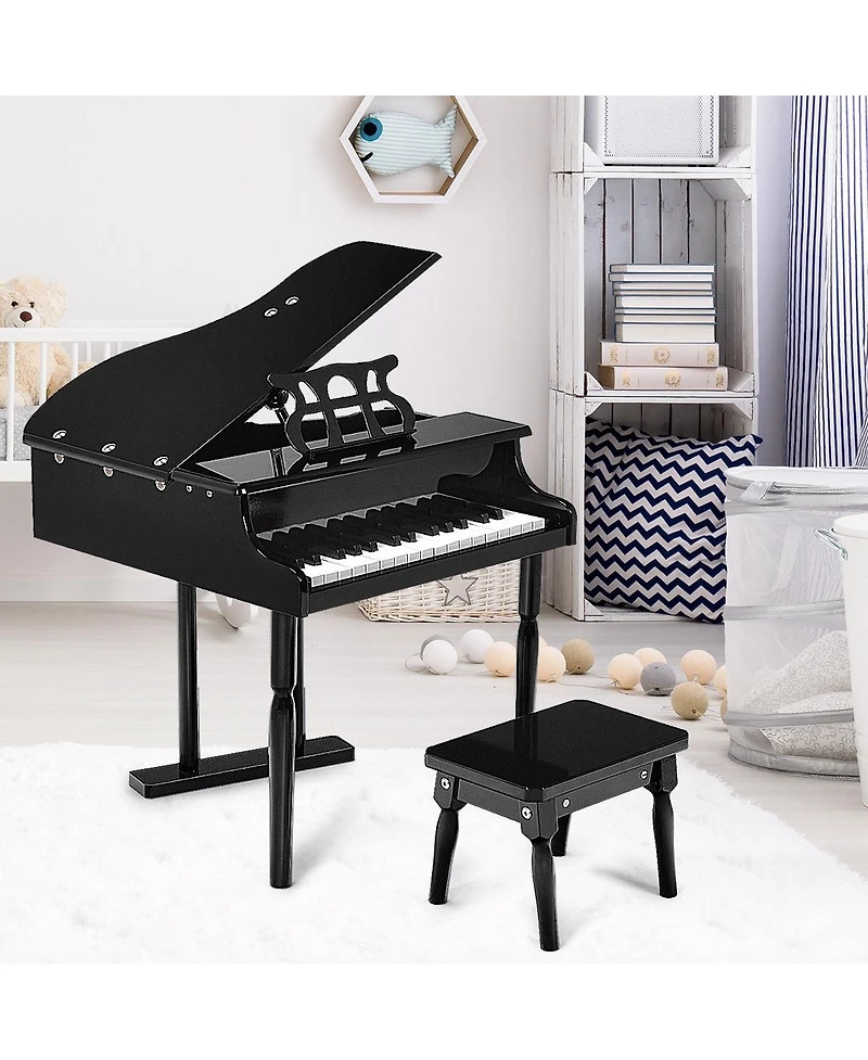 Akiudex Kids Classical Piano Set with 30 Keys Music Stand and Stool