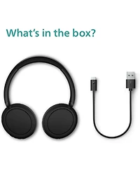 Philips H5209 Wireless Headphones,Over-Ear Bluetooth Headphones with Dynamic Bass, 65H Battery Life, Fast charging, Bluetooth 5.3, Black