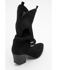 Prologue Shoes Larry Elasticated Block Heel Boot