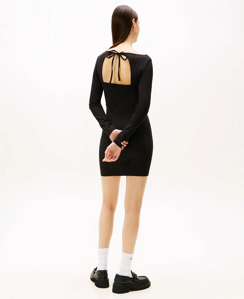 Tommy Jeans Women's Bling Flag Logo Long-Sleeve Mini Dress