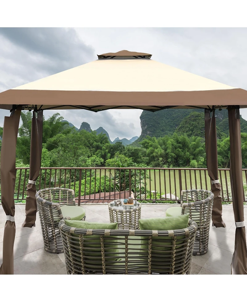 13'x13' Gazebo Canopy Shelter Awning Tent Patio Garden Outdoor Companion