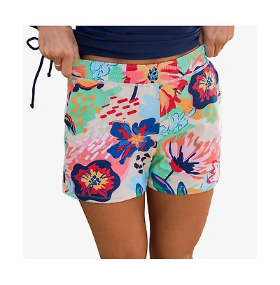 Calypsa Women's Plus Size Classic Fit Swim Shorts With Panty