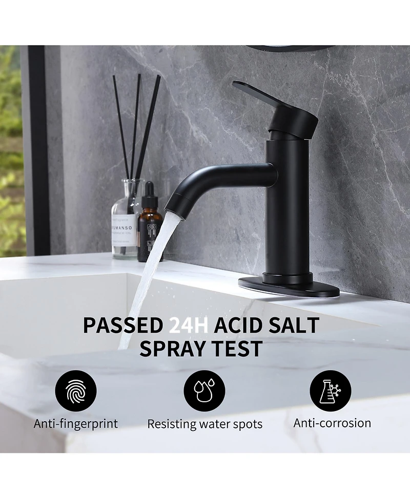 Greenspring Single Hole Single-Handle Bathroom Faucet in Matte Black