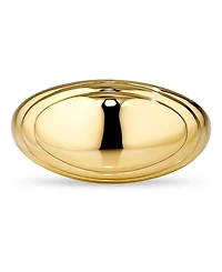 Devata Contour-lined Dome Ring Gold Plated Sterling Silver,