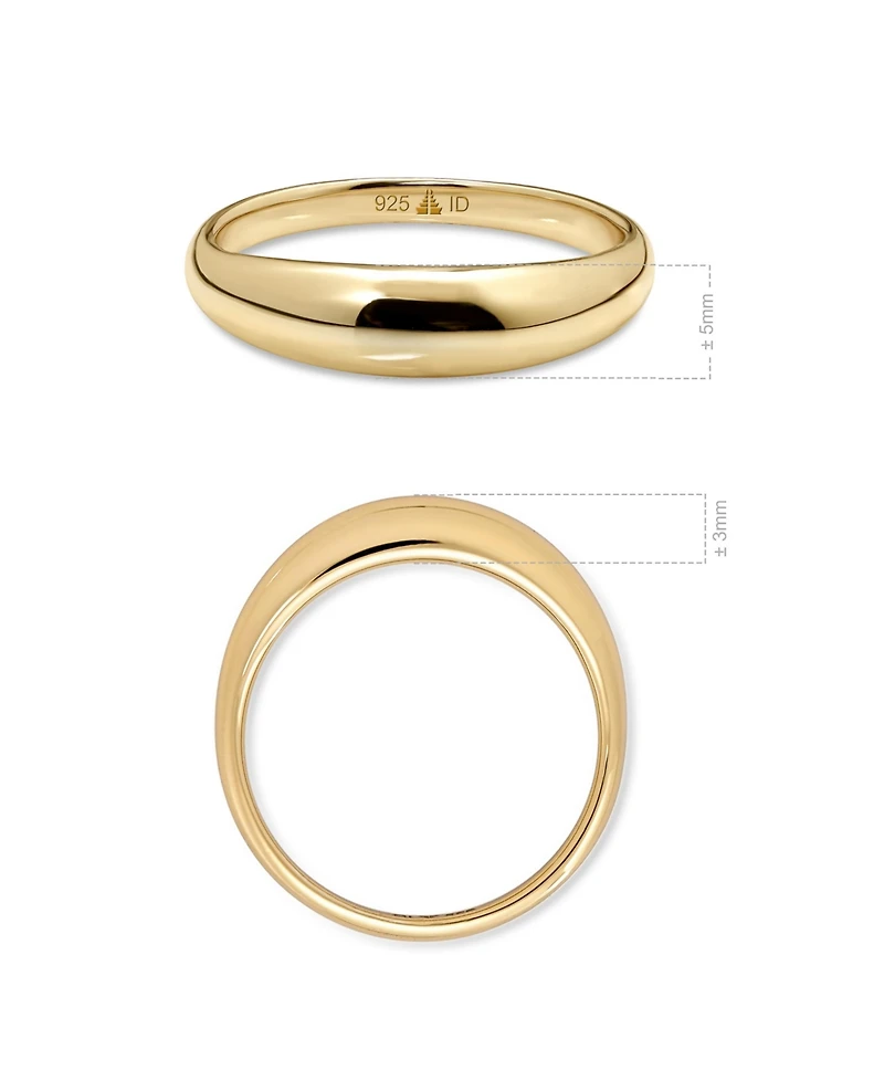 Devata Dome Ring Gold Plated Sterling Silver,