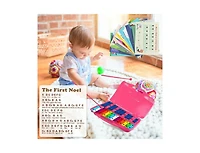 Akiudex 25-Note Portable Xylophone with Rainbow Keys and Carrying Case