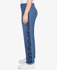 Ruby Rd. Petite Flocked Bootcut Ankle Jeans