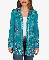 Ruby Rd. Petite Floral Open Front Cardigan Sweater