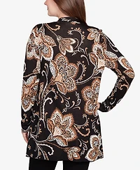 Ruby Rd. Petite Floral Jacquard Cardigan Sweater